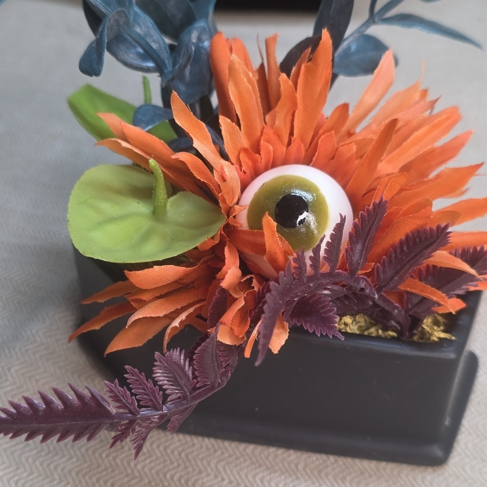 Halloween 5” Ceramic Coffin Floral Arrangement With Eye Ball. Target 2024